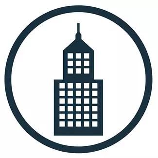 Icon mit Bürogebäude / Tower