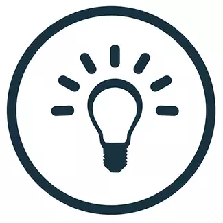 Icon mit Glühbirne