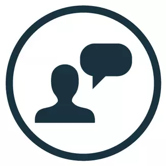 Icon mit Person und Sprechblase